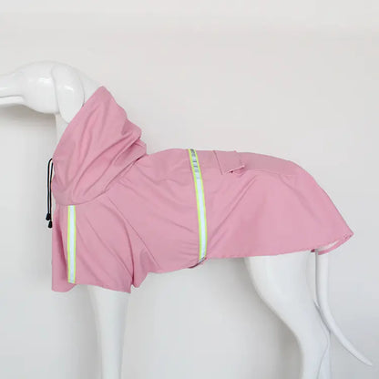 Waterproof Reflective PU Fabric Raincoat for Small to Medium Dogs - Outdoor Pet Apparel with Dry Protection, Reflective Strips, Adjustable Hood, Harness Opening, Treat Pocket, and Chest Strap