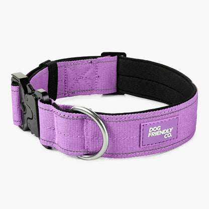 Tactical Dog Collar by Dog Friendly Co. - Reflective, Quick-Release Buckle, Neoprene-Lined Chafe-Resistant Pad, Comfortable Fit, Metal D-Ring, Waterproof Webbing, Adjustable for Neck Sizes XS-28 Inches, Durable Construction