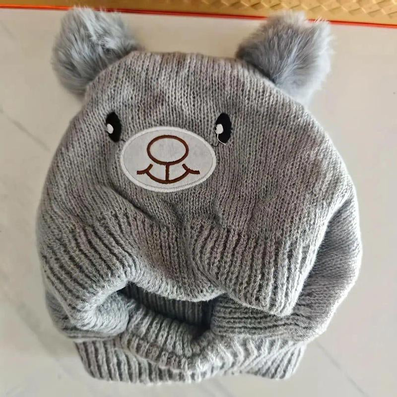 Large Dog Soft Knit Noise-Reducing Ear Scarf and Winter Hat - Warm, Windproof Outdoor Accessory for Pets