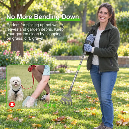 Premium Dog Waste Management System: Adjustable Stainless Steel Rake and Tray for All Breeds