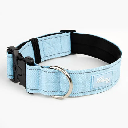 Tactical Dog Collar by Dog Friendly Co. - Reflective, Quick-Release Buckle, Neoprene-Lined Chafe-Resistant Pad, Comfortable Fit, Metal D-Ring, Waterproof Webbing, Adjustable for Neck Sizes XS-28 Inches, Durable Construction