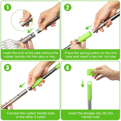 Premium Dog Waste Management System: Adjustable Stainless Steel Rake and Tray for All Breeds