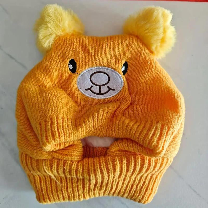 Large Dog Soft Knit Noise-Reducing Ear Scarf and Winter Hat - Warm, Windproof Outdoor Accessory for Pets
