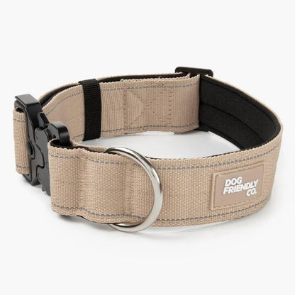 Tactical Dog Collar by Dog Friendly Co. - Reflective, Quick-Release Buckle, Neoprene-Lined Chafe-Resistant Pad, Comfortable Fit, Metal D-Ring, Waterproof Webbing, Adjustable for Neck Sizes XS-28 Inches, Durable Construction