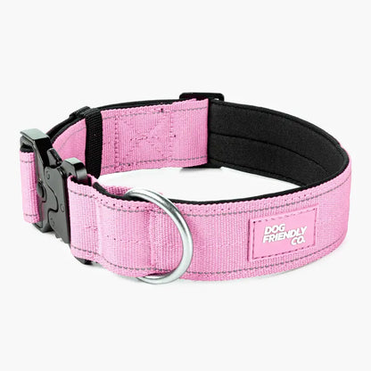 Tactical Dog Collar by Dog Friendly Co. - Reflective, Quick-Release Buckle, Neoprene-Lined Chafe-Resistant Pad, Comfortable Fit, Metal D-Ring, Waterproof Webbing, Adjustable for Neck Sizes XS-28 Inches, Durable Construction