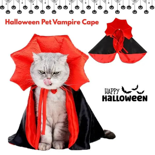 Halloween Vampire Cape and Devil Cloak Costume for Dogs and Cats - Charming Pet Outfit for Halloween, Cosplay, Parties, and Photography