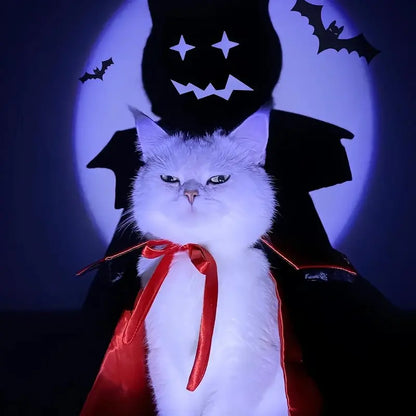 Halloween Vampire Cape and Devil Cloak Costume for Dogs and Cats - Charming Pet Outfit for Halloween, Cosplay, Parties, and Photography