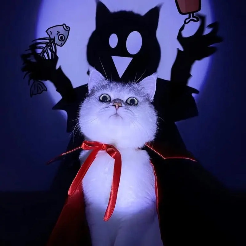 Halloween Vampire Cape and Devil Cloak Costume for Dogs and Cats - Charming Pet Outfit for Halloween, Cosplay, Parties, and Photography