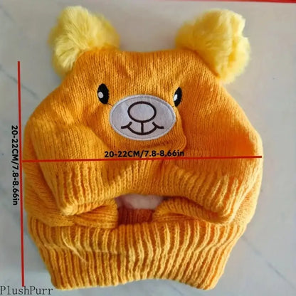 Large Dog Soft Knit Noise-Reducing Ear Scarf and Winter Hat - Warm, Windproof Outdoor Accessory for Pets